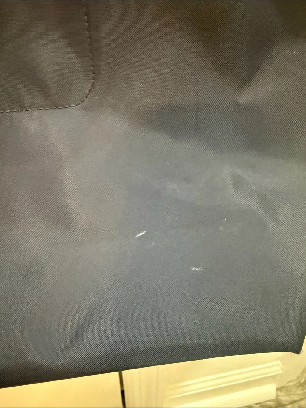 Longchamp Medium size Navy Tote with Brown Leather Trim and Handles